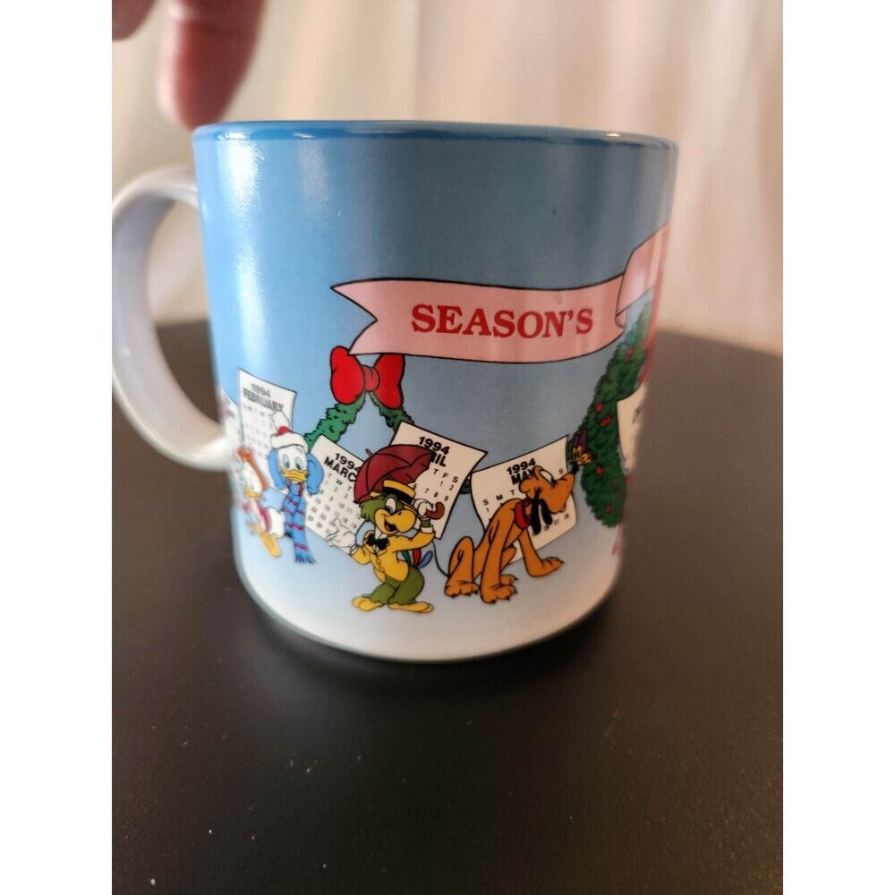 Vintage 1993 Disney Season's Greetings 9th Edition Christmas Mug Mickey